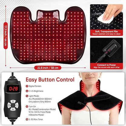 🔥 InfraRelax™ Red Light Therapy Neck & Shoulder Wrap – Deep Muscle Relief & Skin Revitalization (NOW ON A MAJOR EASTER SALE)