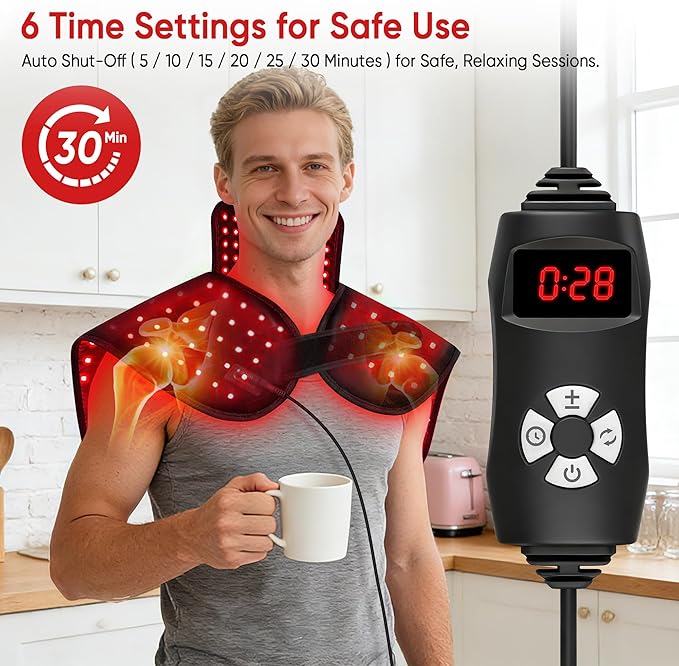 🔥 InfraRelax™ Red Light Therapy Neck & Shoulder Wrap – Deep Muscle Relief & Skin Revitalization (NOW ON A MAJOR EASTER SALE)