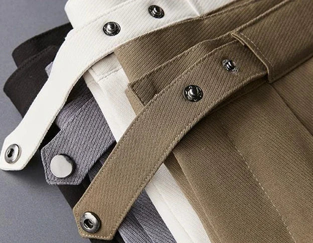 Tressed Trousers For Men Slim Fit White Blue Man Suits Pants Luxury Work Wear Classic Luxury Cheap Korean Style Clothes Formal